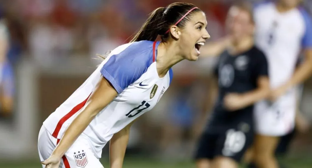 Imagen de integrante de la selección de fútbol femenina de EE.UU. ilustra artículo Jugadoras de selección femenina de fútbol EE.UU.  igual que los de la masculina