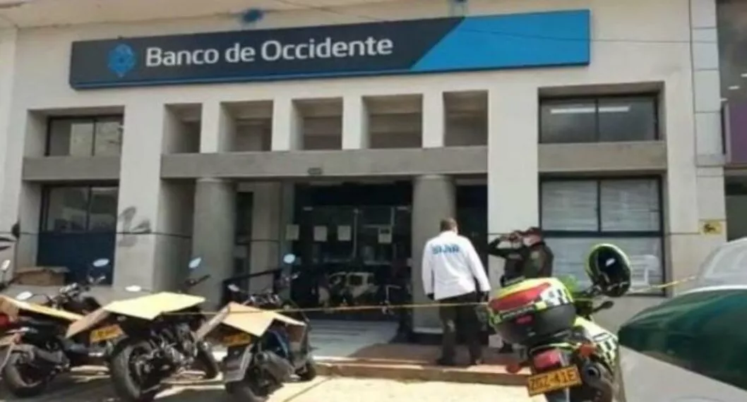 Banco de Occidente fue robado en Ibagué, Tolima, este martes 22 de febrero.