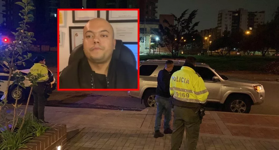 Julián Martínez y el vehículo en el que aparentemente se movilizaba cuando fue atacado en Bogotá.