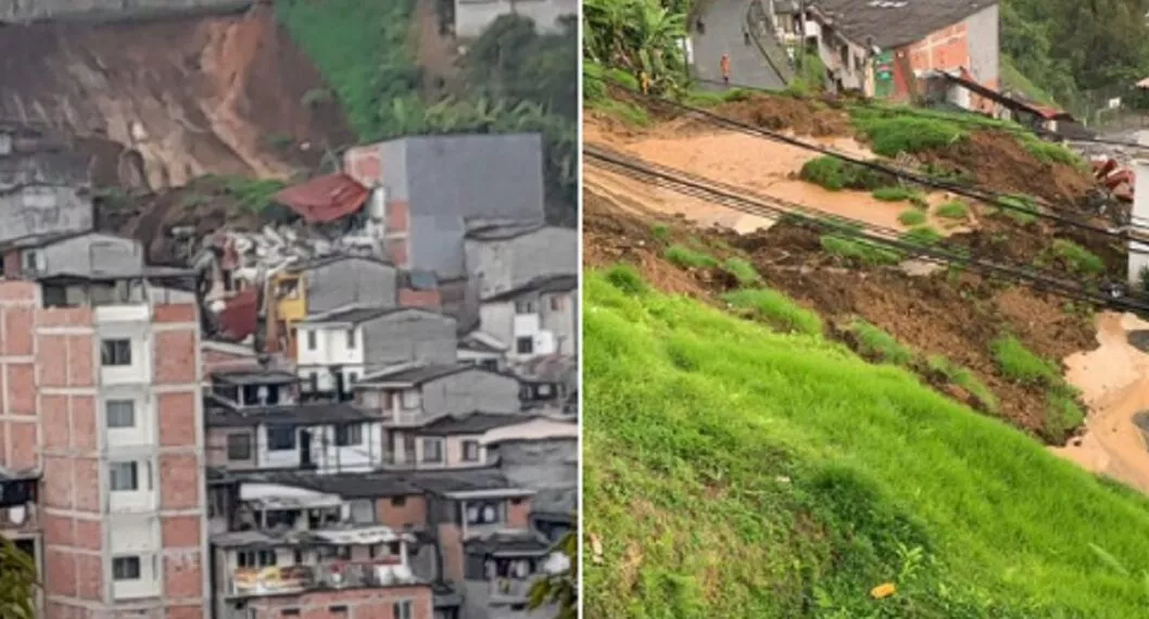 Imágenes de los deslizamientos en Manizales. 
