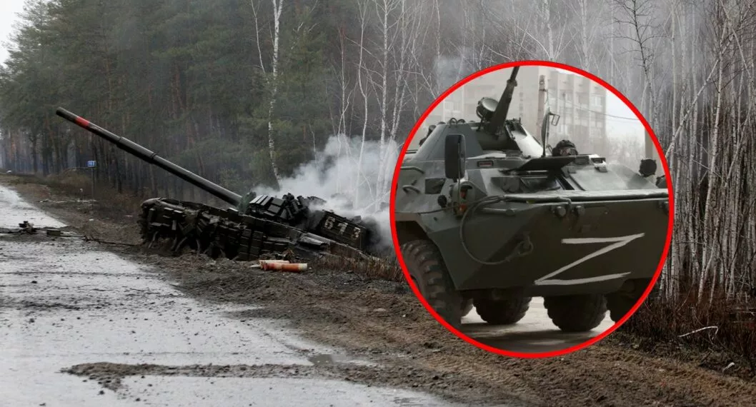 Tanques de Rusia ilustran nota sobre qué significa la 'Z' marcada en algunos vehículos rusos en Ucrania