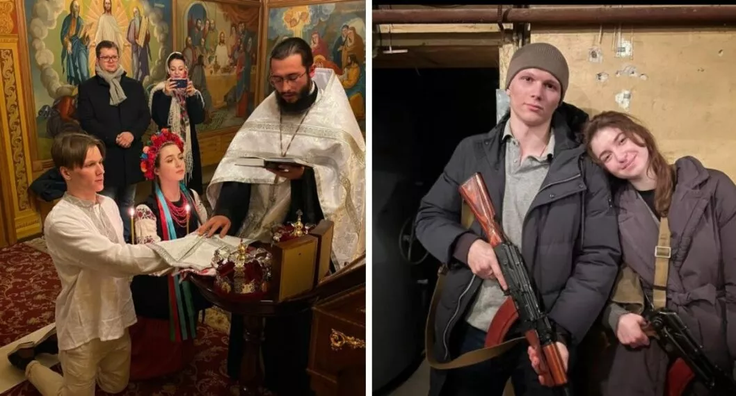 Jóvenes ucranianos que se casaron y después tomaron las armas para defender a su país de Rusia 