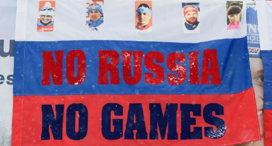 Fanáticos rusos durante los Juegos Olímpicos de INvierno 2022.