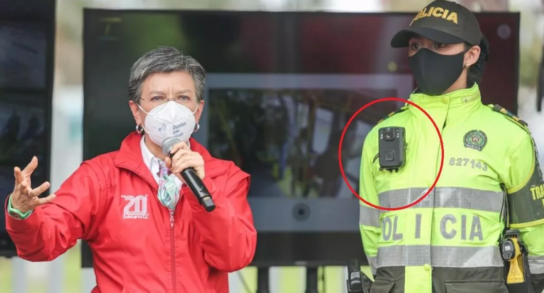 Claudia López anunció que los policías de las estaciones de Transmilenio ahora tendrán cámaras de seguridad en sus chalecos para atacar la inseguridad. 
