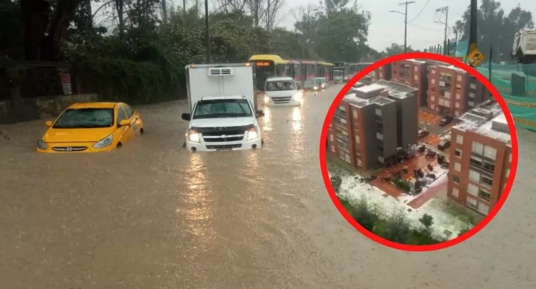 En varios sectores de Bogotá se han generado trancones, inundaciones y afectaciones a viviendas por cuenta del aguacero de este sábado.