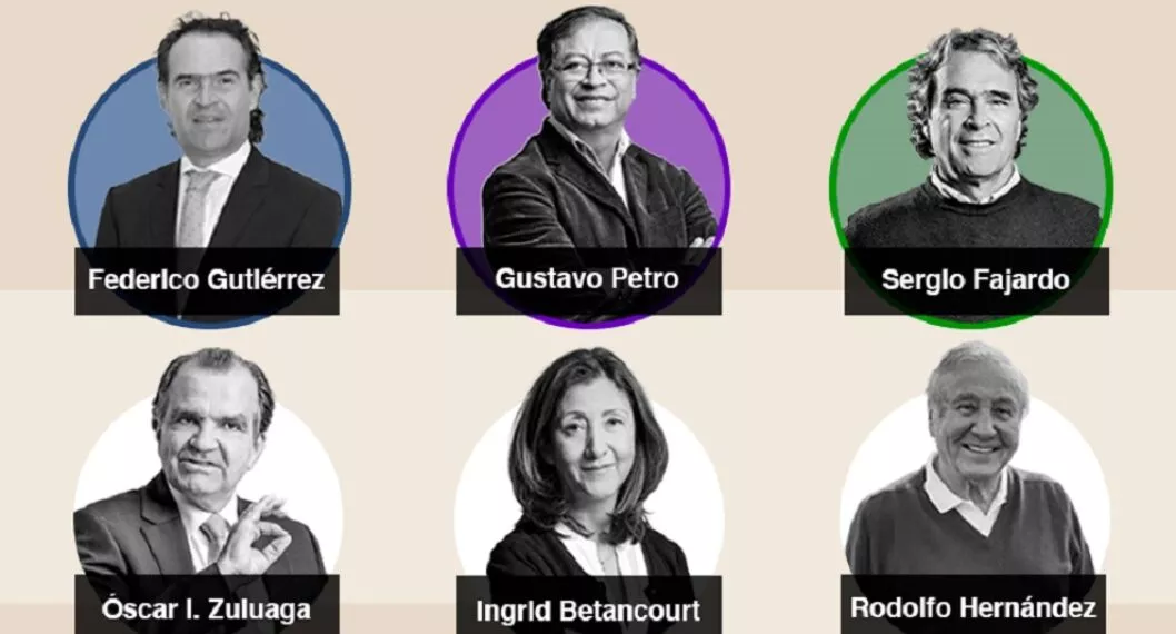 Cuáles serán los candidatos presidenciales de primera vuelta en Colombia