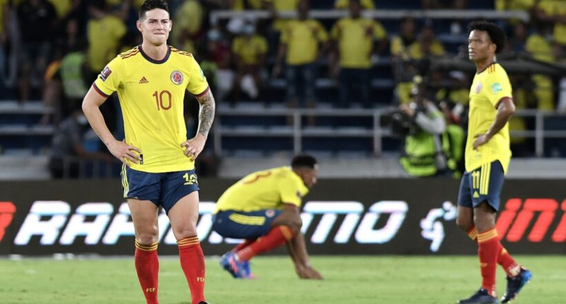 James Rodríguez y Juan Guillermo Cuadrado, en Selección Colombia, a propósito de cuáles son los patrocinadores de 'la Tricolor', anunciados en convocatoria.