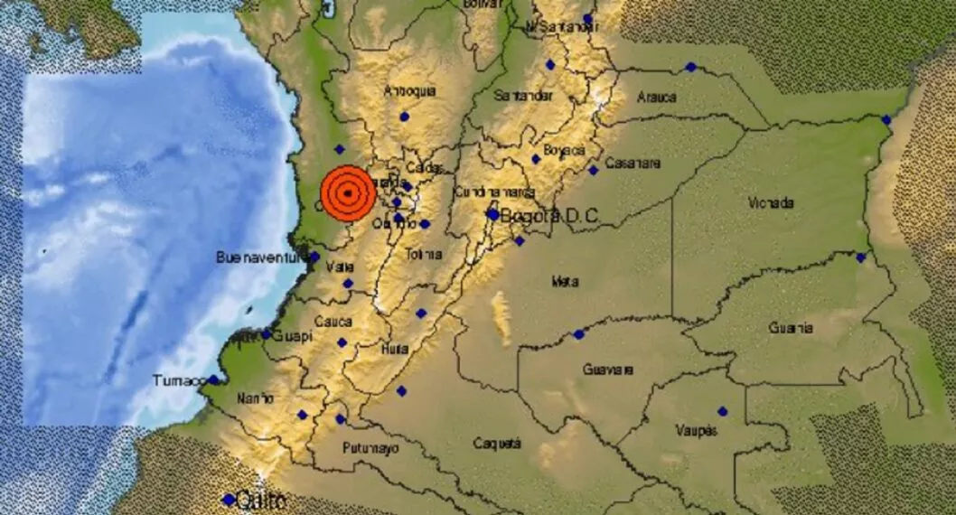 Temblor en Colombia hoy 23 de marzo en Chocó, de magnitud 4.1