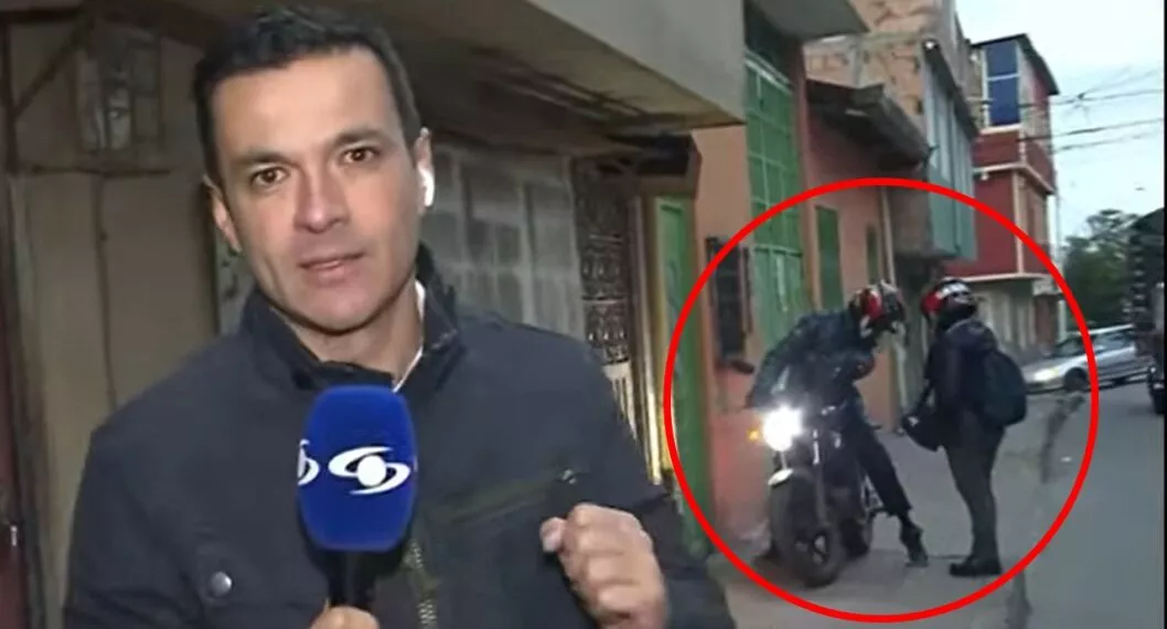 En Noticias Caracol quedo grabado motociclista imprudente que Juan Diego Alvira miró mal.