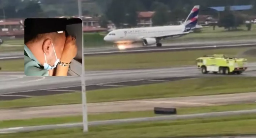 Imagen del avión que que se accidentó en Medellín a propósito del video de los pasajeros que iban dentro del avión incendiado 