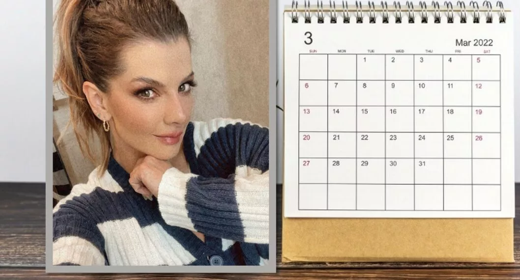 Carolina Cruz junto a calendario ilustra nota sobre los efemérides del 30 de marzo, cuando cumple un ex de ella