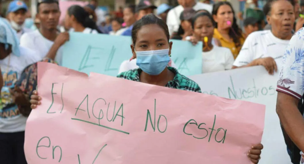 Marcha por la privatización del servicio de agua en Necoclí (Antioquia)