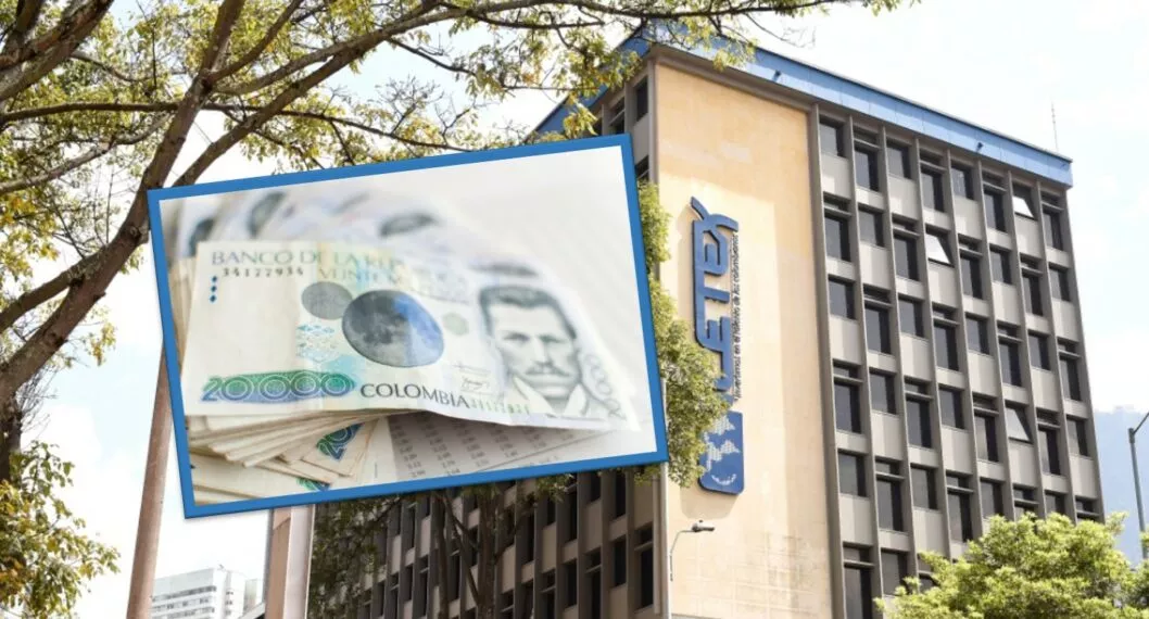 Billetes de 20.000 pesos colombianos y foto del Icetex ilustran nota sobre subsidio de sostenimiento que da la entidad