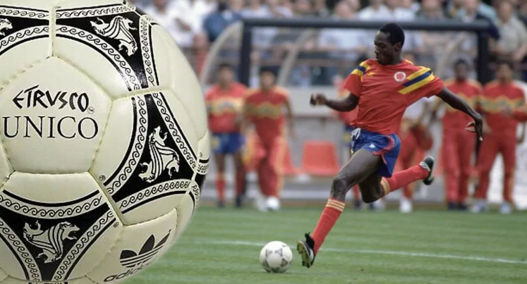 Imagen de Freddy Rincón a propósito de lo qué pasó con balón Etrusco Único, hizo gol a Alemania en Italia