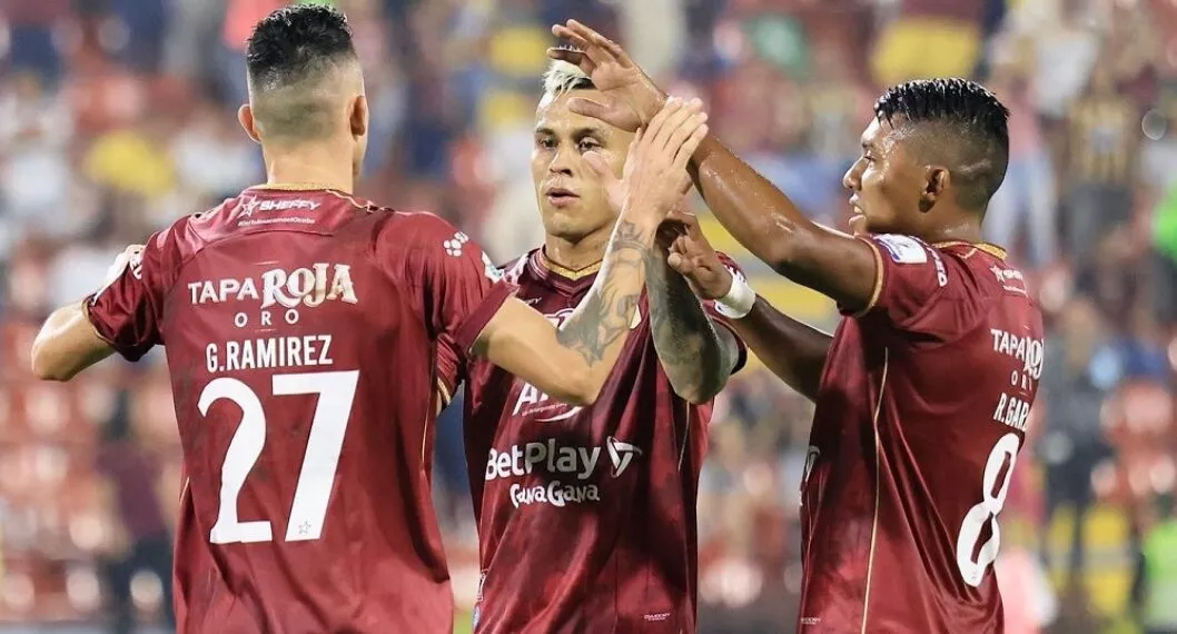 Imagen de los jugadores de Tolima, que venció a Pereira por un gol en los octavos de final de la Copa BetPlay