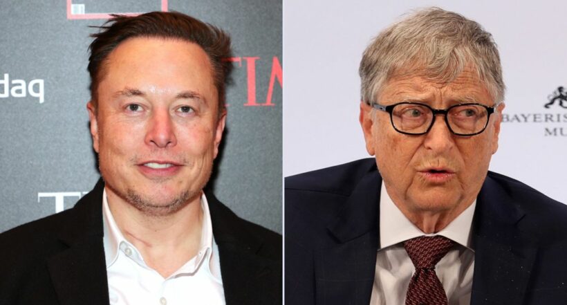 Elon Musk y Bill Gates, a propósito del conflicto entre ambos.