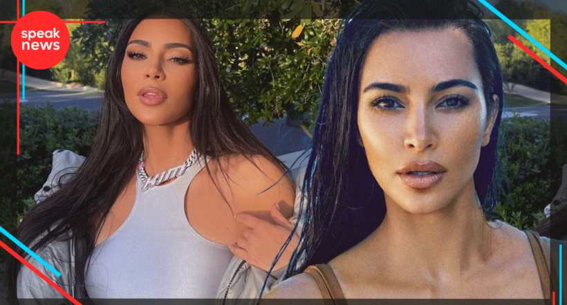 Imagen de Kim Kardashian, quien es acusada de borrar parte de su cuerpo por mucho Photoshop