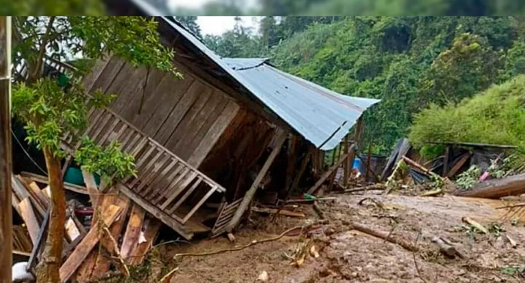 Imagen de la casa de la familia que pide ayuda porque perdió su casa por lluvias en Ibagué