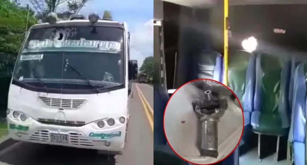 Bus afectado en Atlántico por una pieza que salió disparada desde un camión.