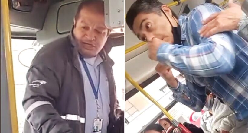 Pasajero de SIPT, que debió manejar bus porque chofer se bajó del bus; pasó en Bogotá. Fotomontaje: Pulzo.