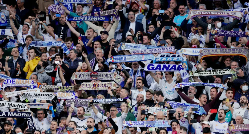 Imagen de los fanáticos de Madrid a propósito del video de la reacción de los hinchas de Real Madrid con la remontada en Champions
