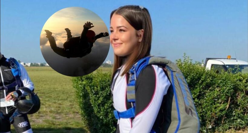 Fotos de Romane Hourcastagnou, en nota de mujer de 23 años murió porque no le abrió el paracaídas en salto de 1.000 metros.