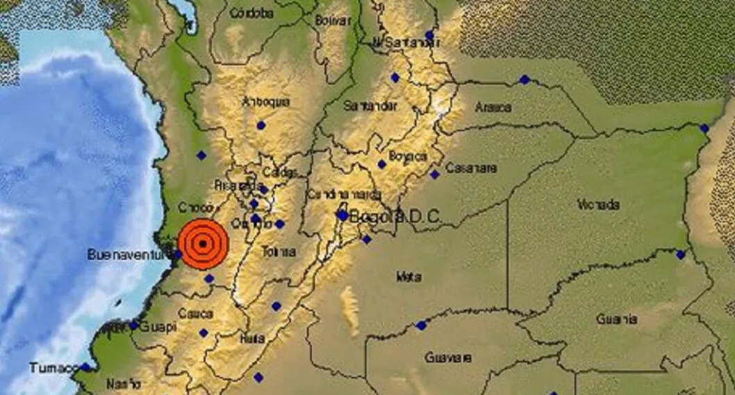 Imagen que ilustra el temblor que se sintió en Colombia este jueves. 