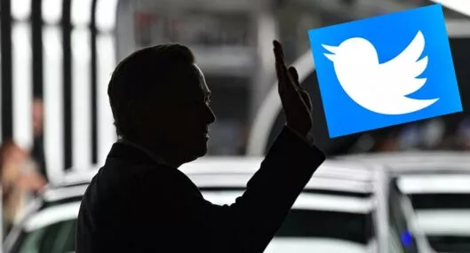 Elon Musk y logo de Twitter