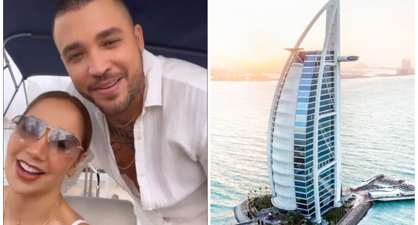 Paola Jara y Jessi Uribe se fueron de luna de miel a Dubai y se estarían hospedando en el lujoso y costoso hotel Burj Al Arab.