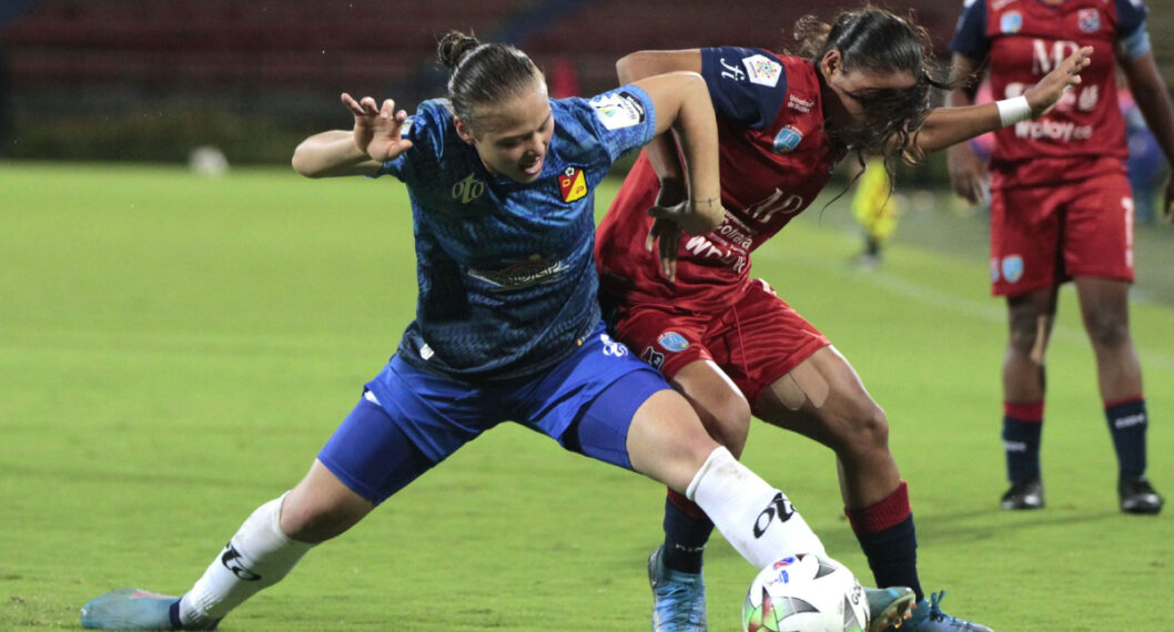 Imagen del partido entre DIM y Pereira de la Liga Femenina.