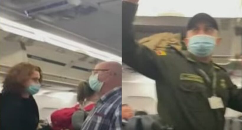 Los extranjeros reclamaban que había sobrecupo en el vuelo.