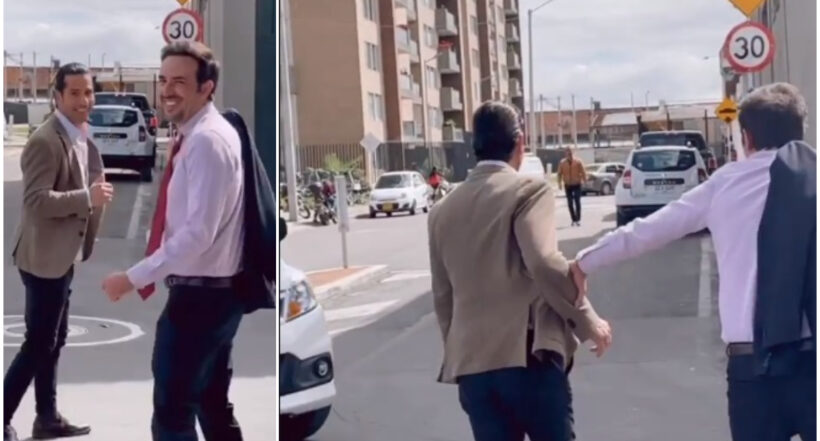 Gregorio Pernía, de ‘Hasta que la plata nos separe’, les hizo pasar susto a Carmen Villalobos y Sebastián Martínez con un carro en la calle. 
