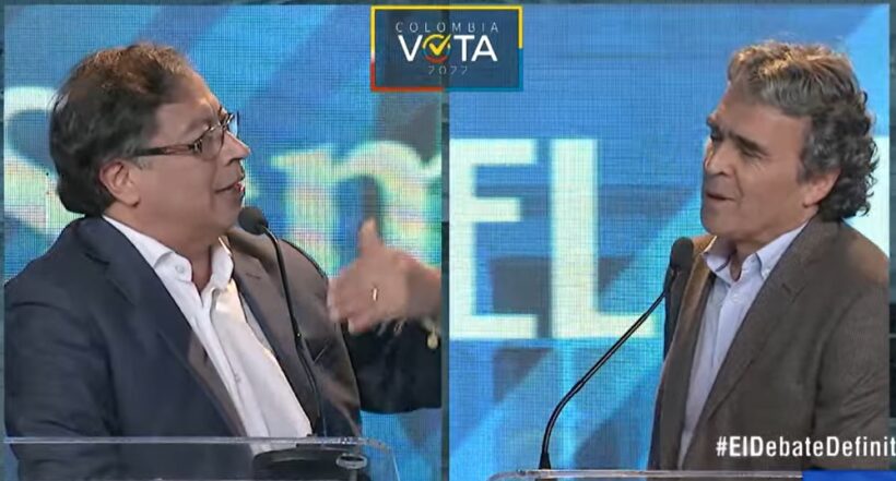 Gustavo Petro y Sergio Fajardo, dos de los protagonistas del debate presidencial de este 23 de mayo.