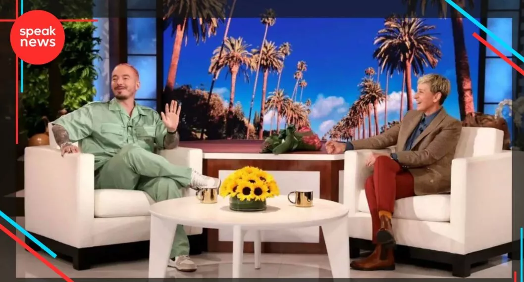 Imagen de J Balvin, quien confesó por qué le puso Río a su hijo en ‘The Ellen Show’ de EE. UU.