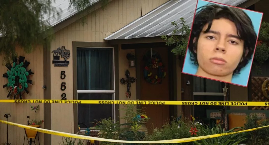 La casa del presunto pistolero, Salvador Ramos, de 18 años, es acordonada con cinta policial el 24 de mayo de 2022 en Uvalde, Texas. 