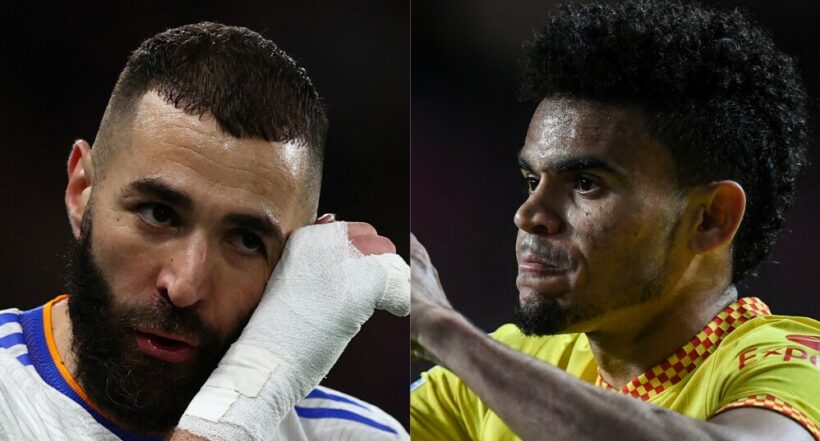 Imagen de Luis Díaz y Karim Benzema a propósito de la comparación que hizo periodista de Win Sport