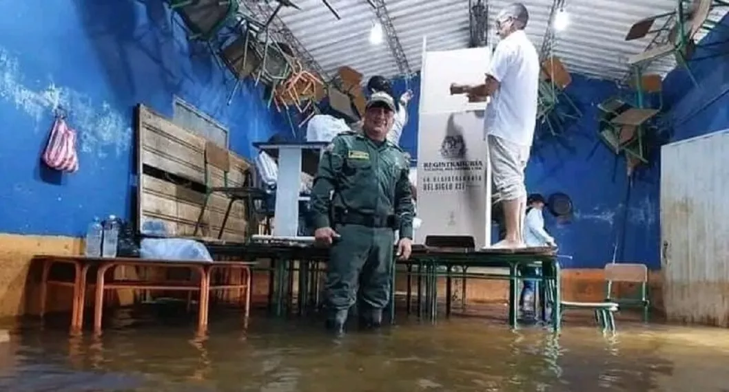 Las inundaciones en un corregimiento de Sucre no impidieron que la ciudadanía acudiera a las urnas; también hay denuncias por falta de energía.
