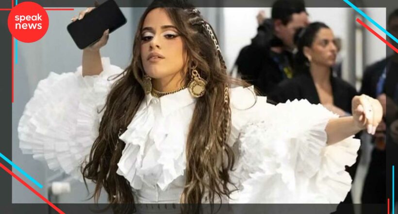 Imagen de la cantante que estuvo en la Champions League, Camila Cabello que se presentó en la final con sus canciones