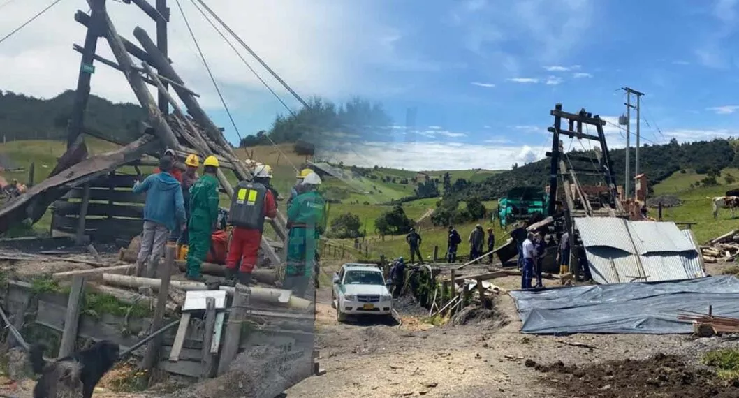 Imagen del lugar del accidente en mina de carbón en dejó 2 muertos en Lenguazaque, Cundinamarca