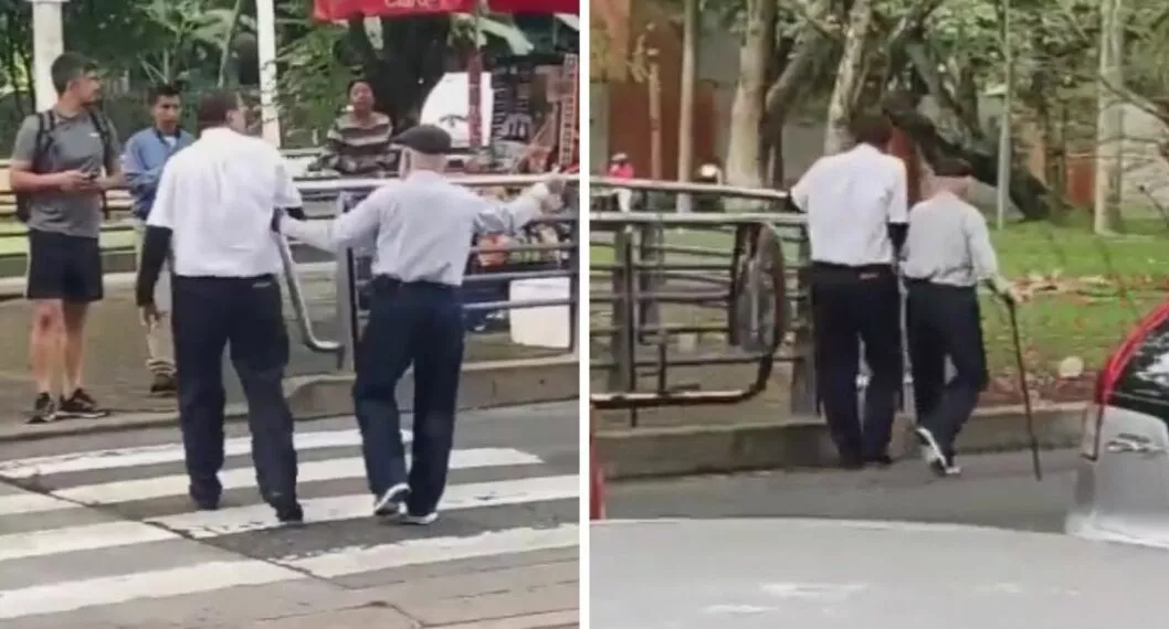 Conductor del Mío en Cali ayudó a anciano a cruzar la calle (video)