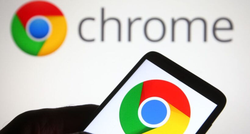 UKRAINE - 2021/07/19: In this photo illustration a Google Chrome logo of a web browser developed by Google is seen on a smartphone and a pc screen. (Photo Illustration by Pavlo Gonchar/SOPA Images/LightRocket via Getty Images)