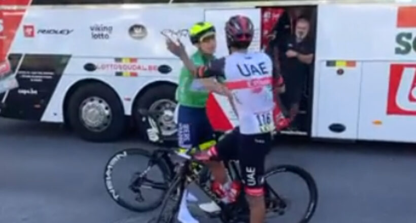 [Video] Molano volvió a golpear a ciclista en Critérium du Dauphiné; le dio un cachetadón