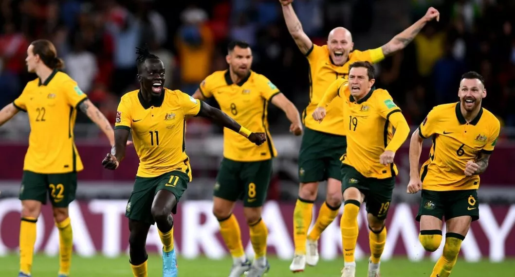 Imagen de los jugadores de Australia que eliminó a Perú del repechaje al Mundial de Catar por penales