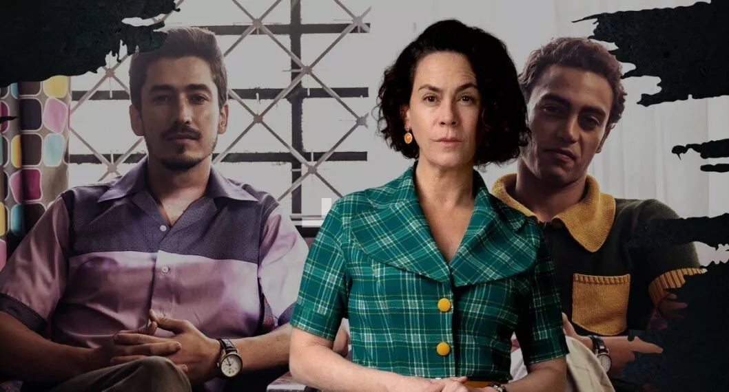 Patricia Tamayo en fondo de promo de 'El cartel de los sapos, el origen', a propósito de cómo la tocó el auge del narcotráfico en Colombia y su familia afectada por bomba (fotomontaje Pulzo).