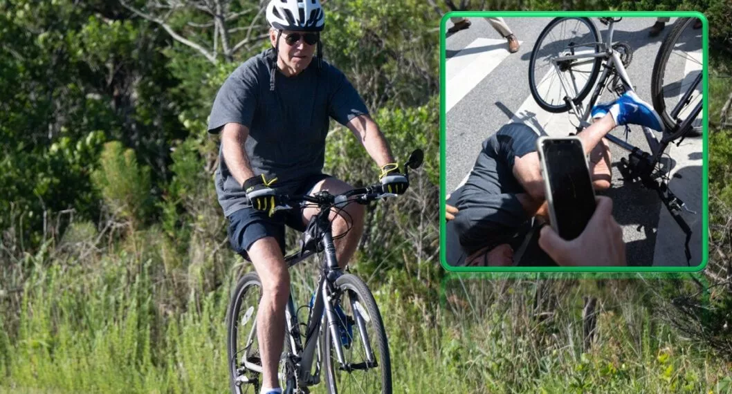 El presidente de Estados Unidos, Joe Biden, se cayó mientras daba un paseo en su bicicleta junto a su esposa, Jill Biden, en Delaware.