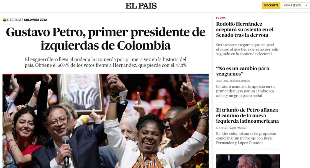 Captura de pantalla de El País