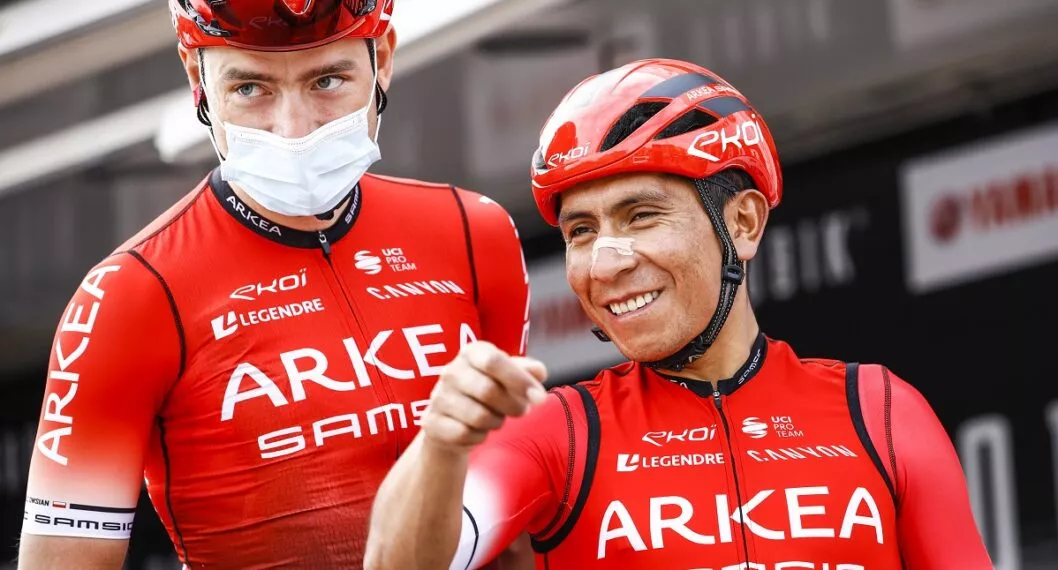 Nairo Quintana y su compañero de Arkea ilustran nota sobre colombianos que estarían en el Tour de Francia 2022