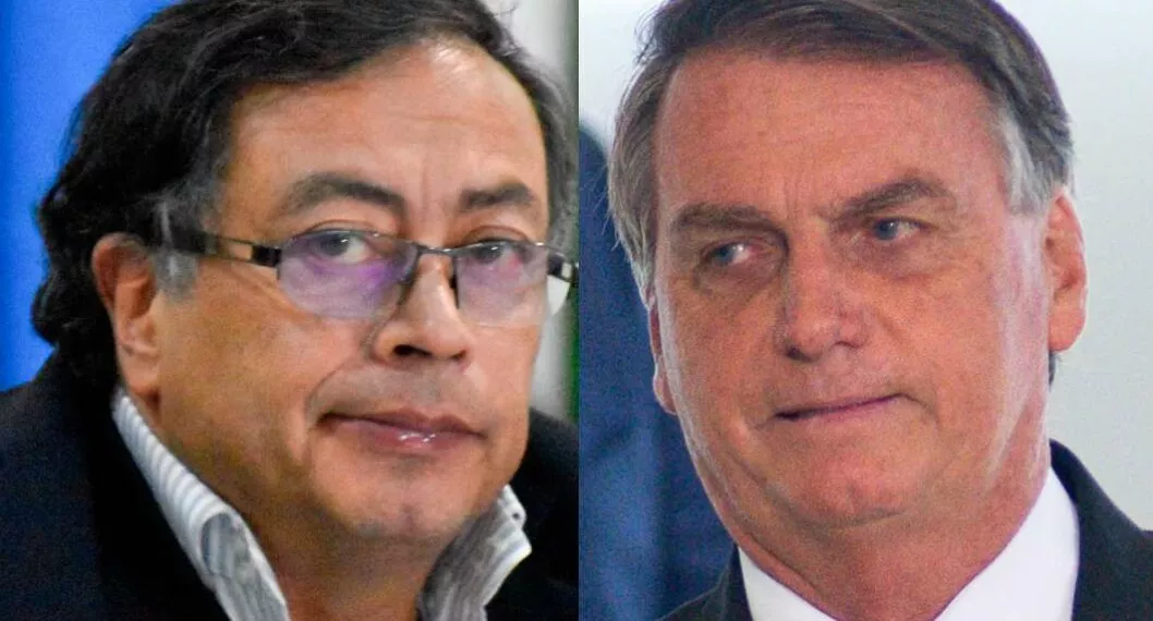 Fotos de Gustavo Petro y Jair Bolsonaro, en nota de Gustavo Petro: pulla de Jair Bolsonaro (Brasil) por interceder por primera línea