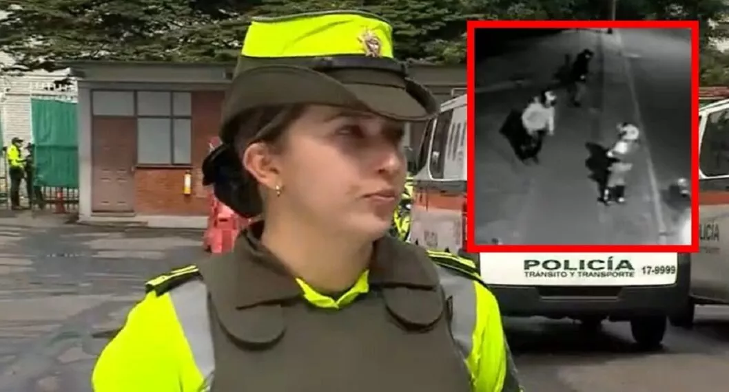 La patrullera Stefany Bonilla, que impidió el robo de una moto en Bogotá.