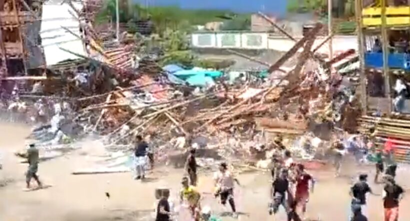 Tragedia en El Espinal (Tolima): se derrumbó tribuna en plaza de toros (video)